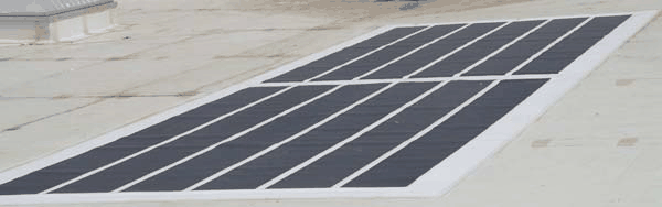 PV Array 3 Sarnafil roofing modules on the auto center roof