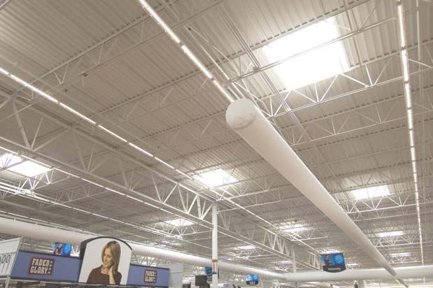 Fabric ducts and clerestory daylighting inside the experimental store